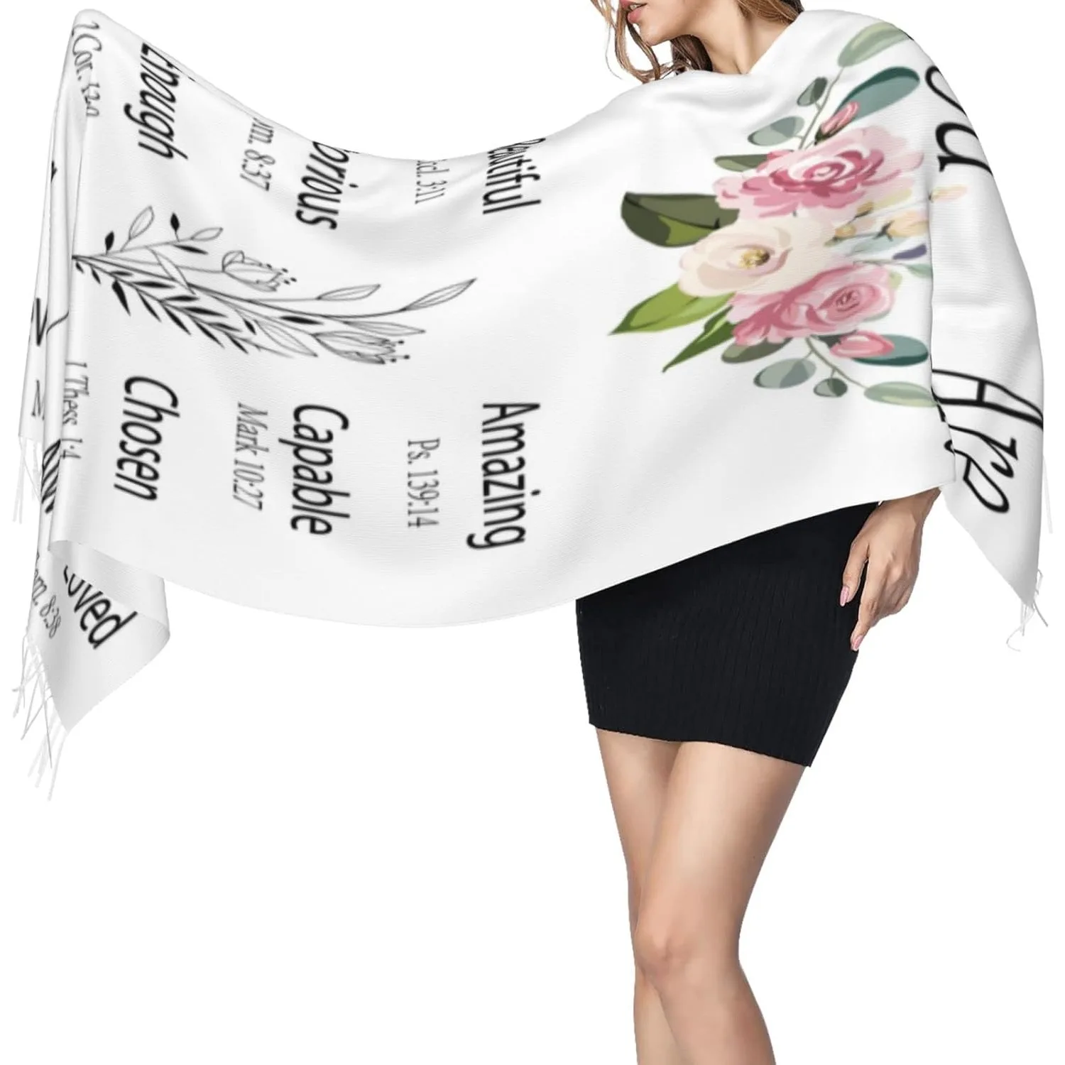 

Шарф, подарок на день рождения, уникальные христианские шали, религиозные подарки для невесты для женщин, вдохновляющие стихи из Библии, вера, девушка, мама