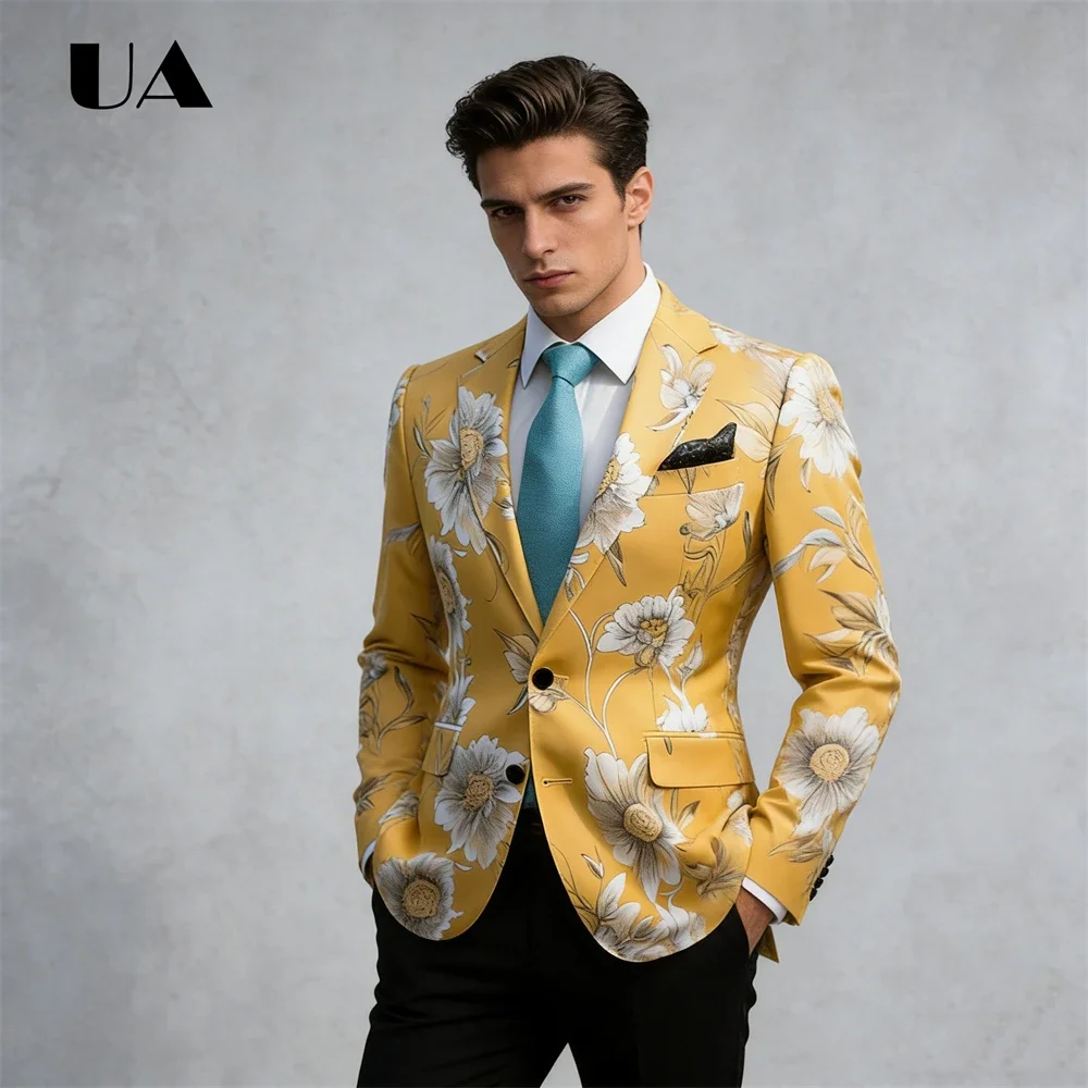 

Мужской костюм из двух предметов с художественным принтом | Пиджак на заказ в индивидуальном стиле | Размеры от XS до 4XL для всех типов фигуры