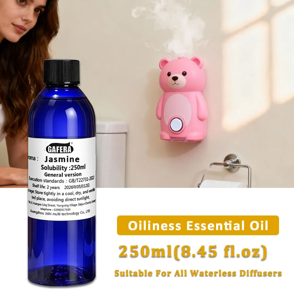 GAFERA 250ml (8.45 fl.oz) Jasmine/Wild Bluebell Essential Oils Refill, For Waterless Diffuser, Aroma Machine Replenishes Essence