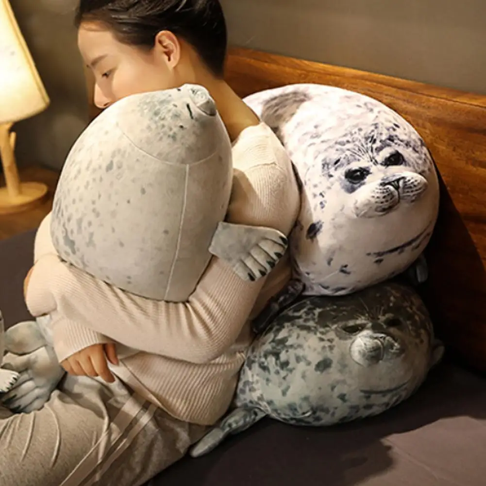 Brinquedo de selo de pelúcia gordo irritado blob selo travesseiro gordinho 3d novidade leão marinho boneca brinquedo de pelúcia bonito travesseiro de dormir