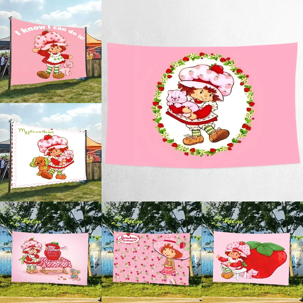 Fondo de dibujos animados de pastel de fresa, producto, accesorios de fotografía, fondo, estudio fotográfico, decoración de fiesta, fondos de pantalla