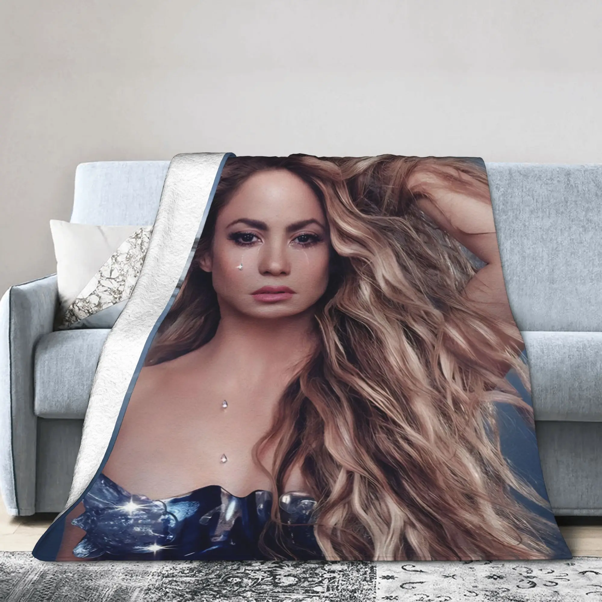 Singer S-Shakira Blanket Flannel Spring Autumn  Breathable Ultra-Soft Throw Blanket for Home Car Rug Piece