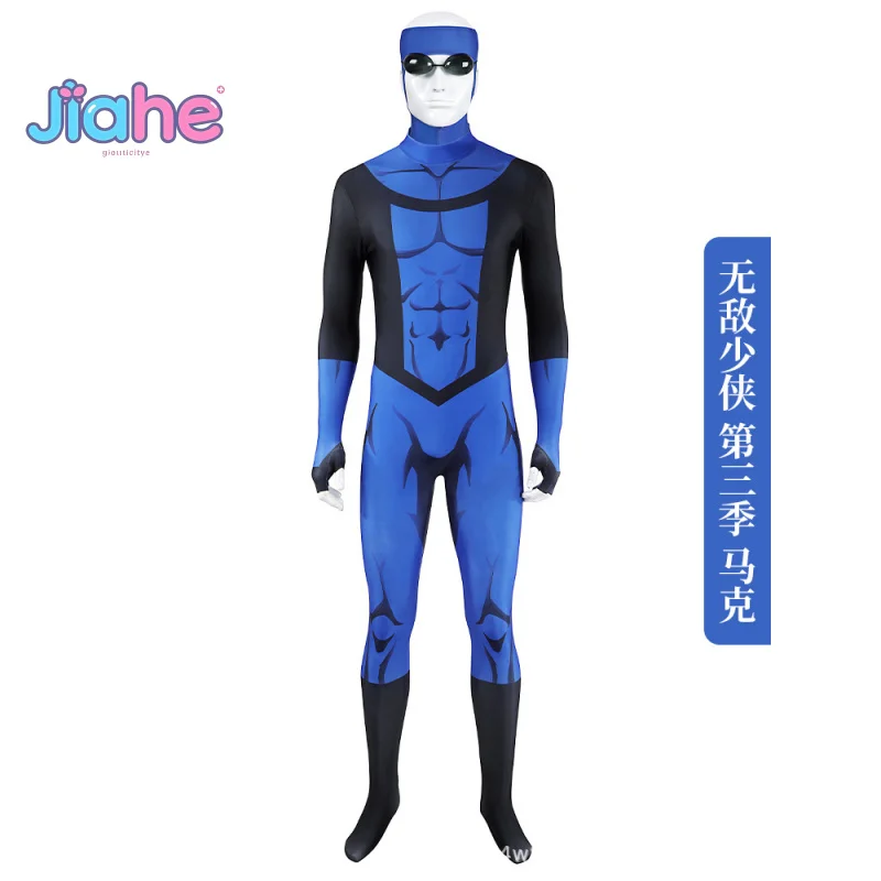 Mark Grayson Invincible Cos Season 3 Cosplay Costume Halloween party jumpsuit, headband, glasses set movie men's fantasy uniform