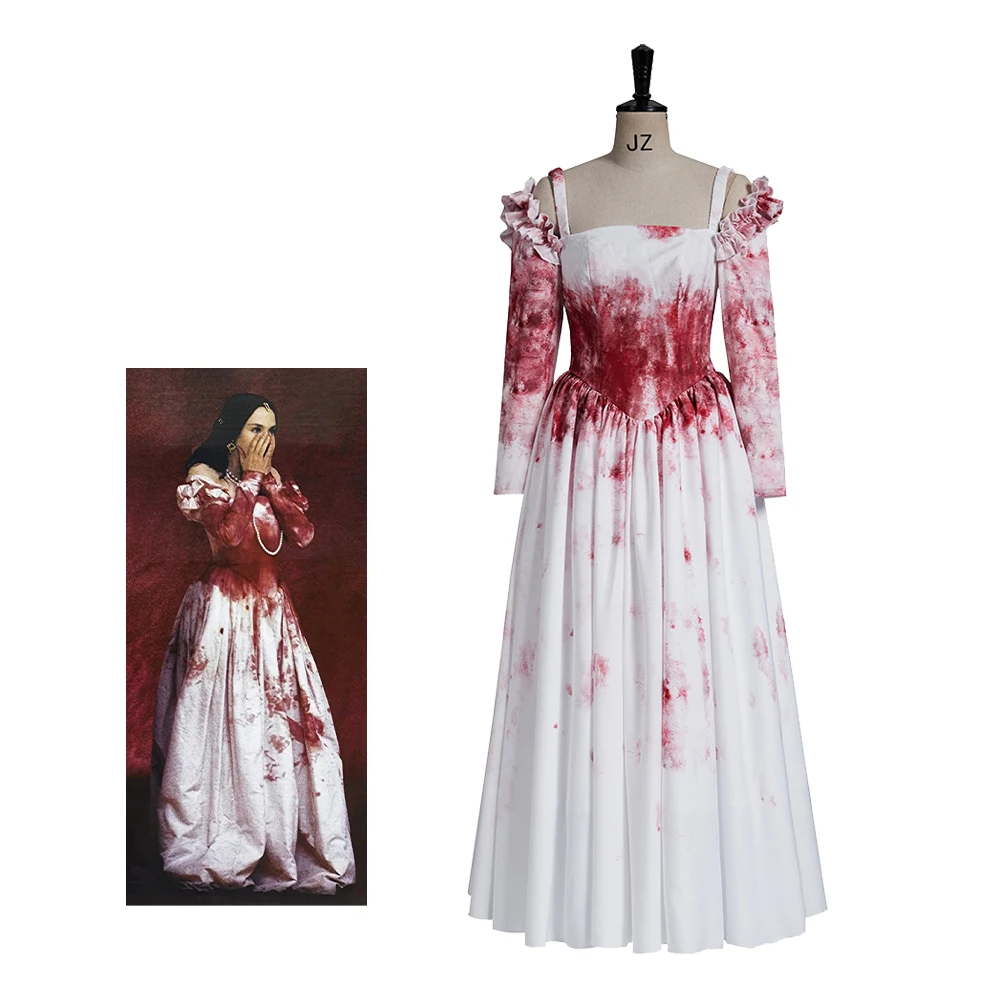 

Queen Margot Cosplay Costume Margot Gothic Blood Slip Dress Adult Women Halloween Carnival Horror Fantasy Fancy Party Dress