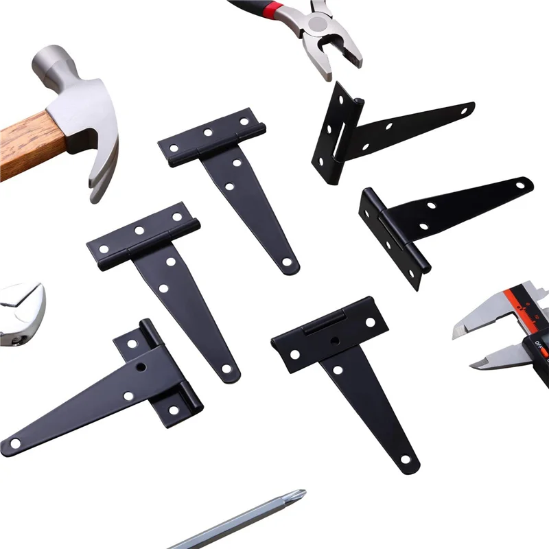 

AT63-36 PCS 4 Inch T-Strap Hinges Rustic Gate Strap Hinge Rustproof Gate Door Black Hinges For Windows, Fence And Barn Gates