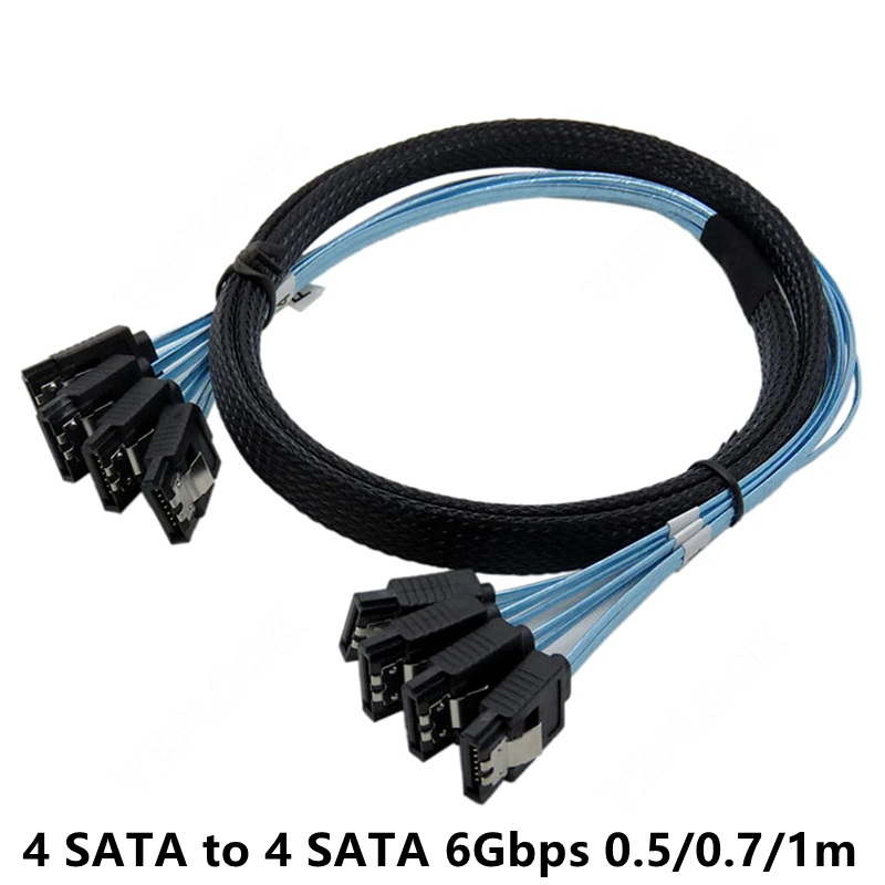 Original SATA3.0 SAS Data Cable 4 SATA, 6 SATA, 8 SATA High Speed 6Gbps for Hard Disk Drive SSD Raid Card Server 0.5M/0.7M/1M