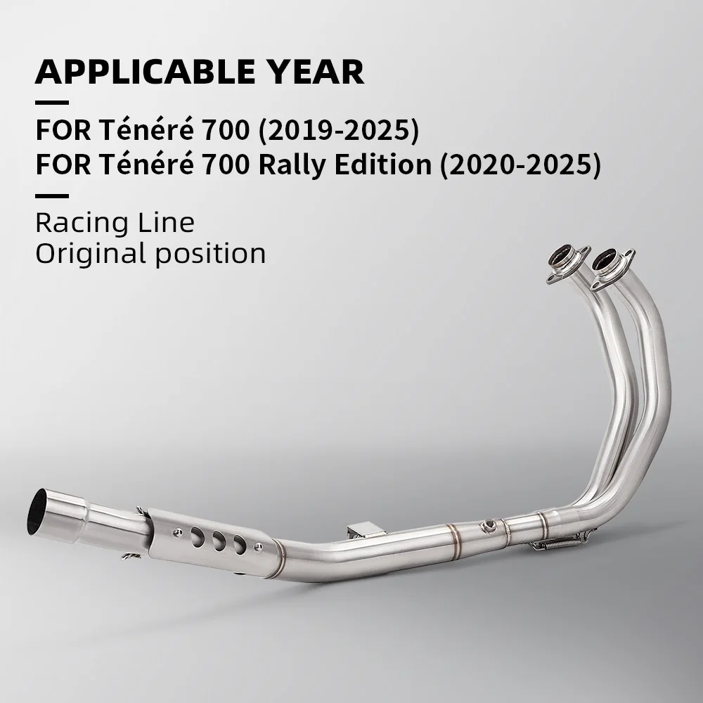 

Motorcycle exhaust with heat shield slip-on exhaust Mid Link Pipe Yamaha Tenere 700 2019 - 2025