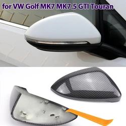 Carbon Fiber Style Black Rearview Side Mirror cover Caps For VW Golf 7 MK7 MK7.5 GTI R GTE GTD 13-20