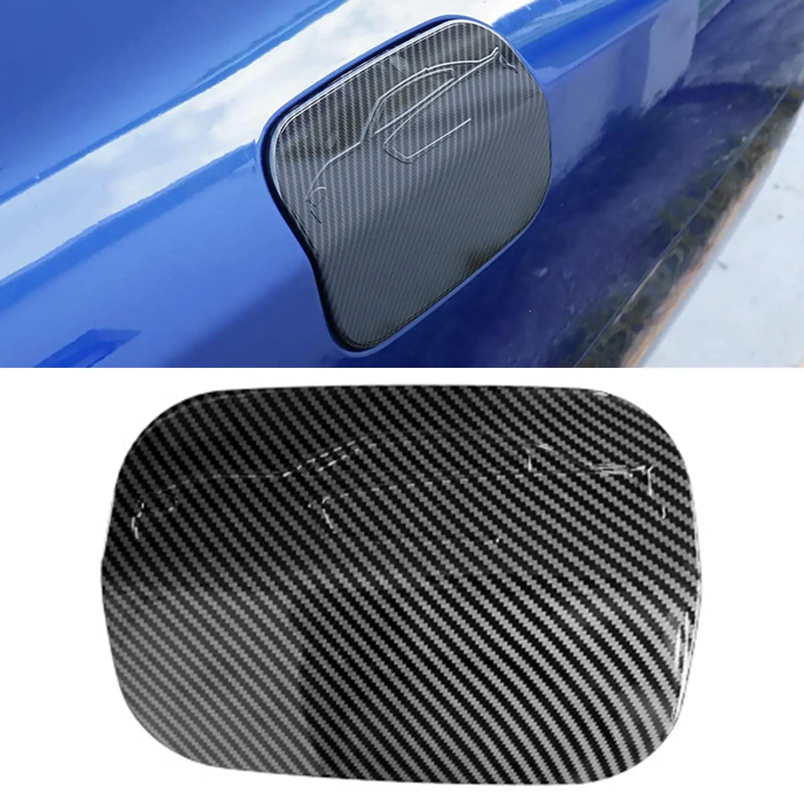 Fuel Gas Tank Door Cover Trim, Car Accessories Carbon Fiber Gas Cap Cover Trim for , Stable Performance