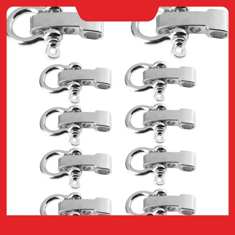10 Sets Metal Bow Shackle,Alloy Umbrella Rope Buckle, Adjustable D Buckle Umbrella Rope Bracelet Buckle