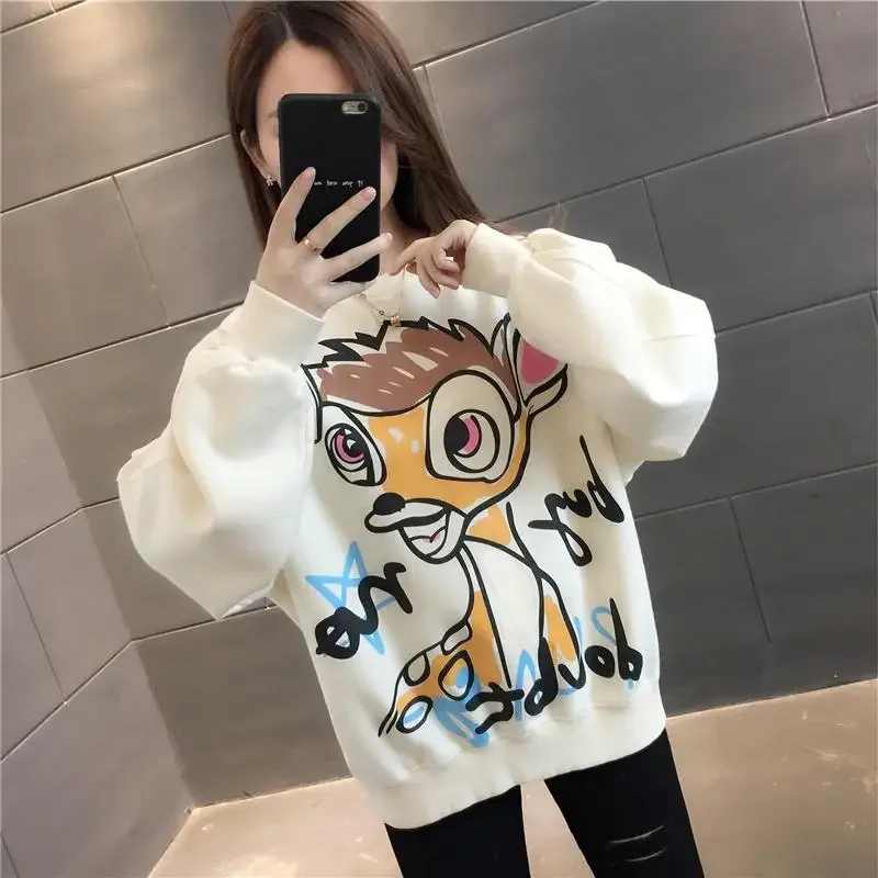 

2025 New Spring and Autumn Women's Sweater Korean Loose Cartoon Anime Clothes for Teens Trendy Coat Versatile Long Sleeved Tops
