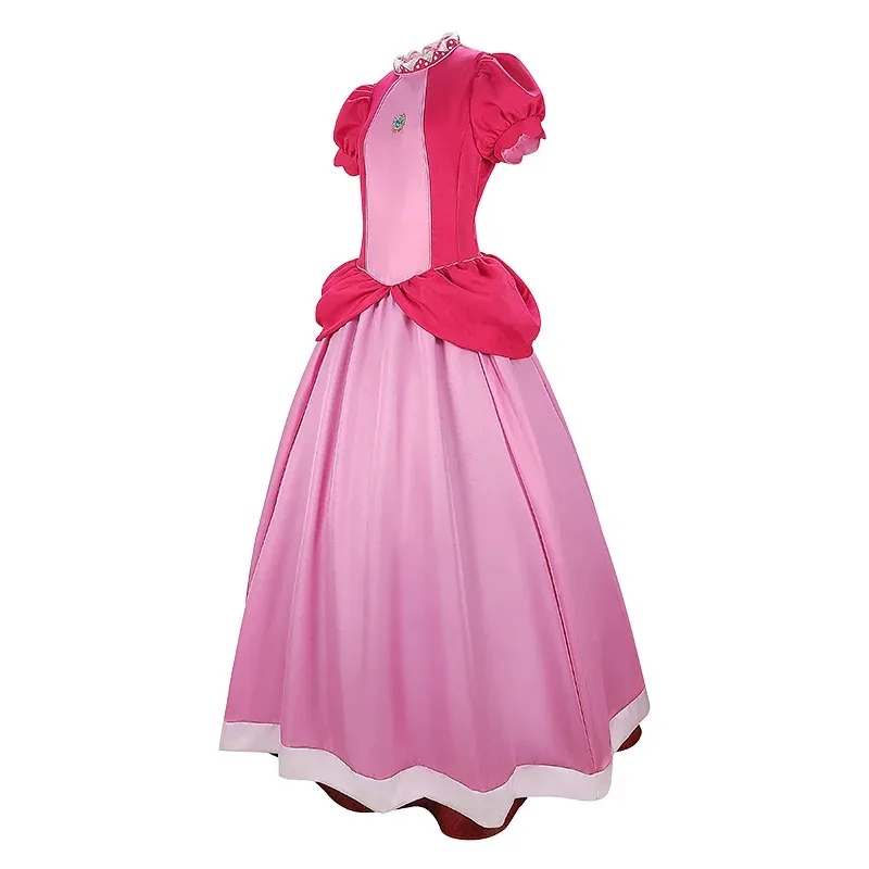 Juego princesa Peach Cosplay disfraces vestido rosa uniforme Halloween carnaval traje para mujeres niñas