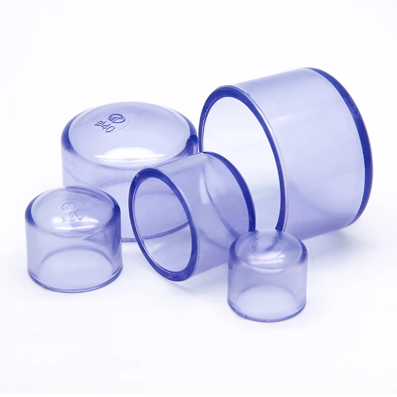 Transparent PVC pipe cap water pipe plug plastic pipe plug water pipe fish tank fittings 20 25 40 50 63mm