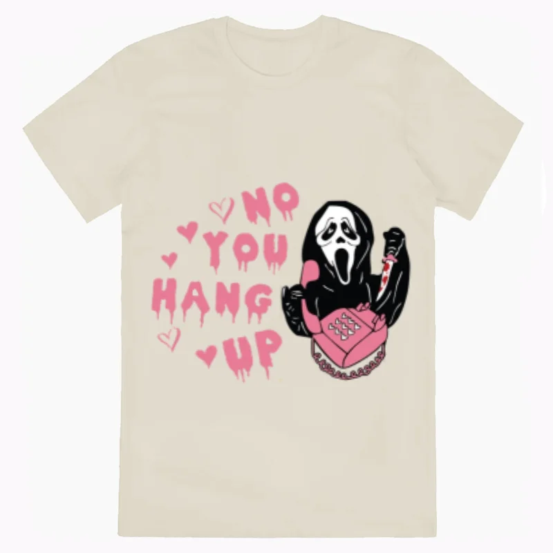 

No You Hang Up Casual Short Sleeve T-Shirt Graffiti Graphic O Neck Basic Tees T Shirt 2024 Summer Basic Female Tshirt