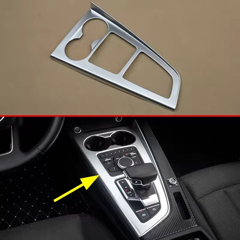 

Для 2016 2017 2018 2019 Audi A4 B9 A5 F5 LHD матовый хромированный внутренний держатель приборной панели переключения передач, крышка панели, накладки
