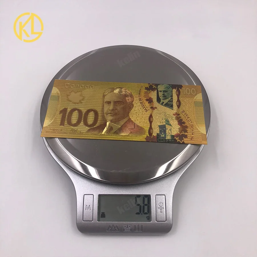 KL 10 قطعة لكل مجموعة عملة Banque Du Canada تذكارية الأوراق النقدية 100 دولار كندي الذهب احباط فاتورة الأوراق النقدية