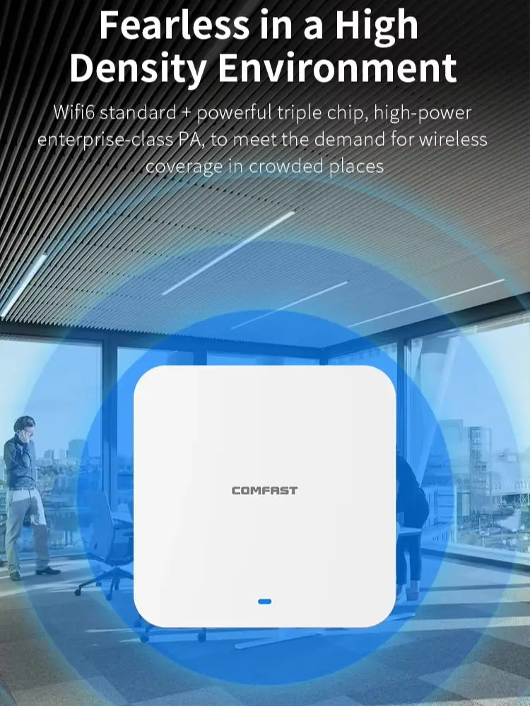 Comfast AX3000 Wi-Fi6 Access Point Celling AP Router 802.11AX WiFi6 Wireless Indoor PoE AP 5GHz 3000Mbps Gigabit Port Hotspot