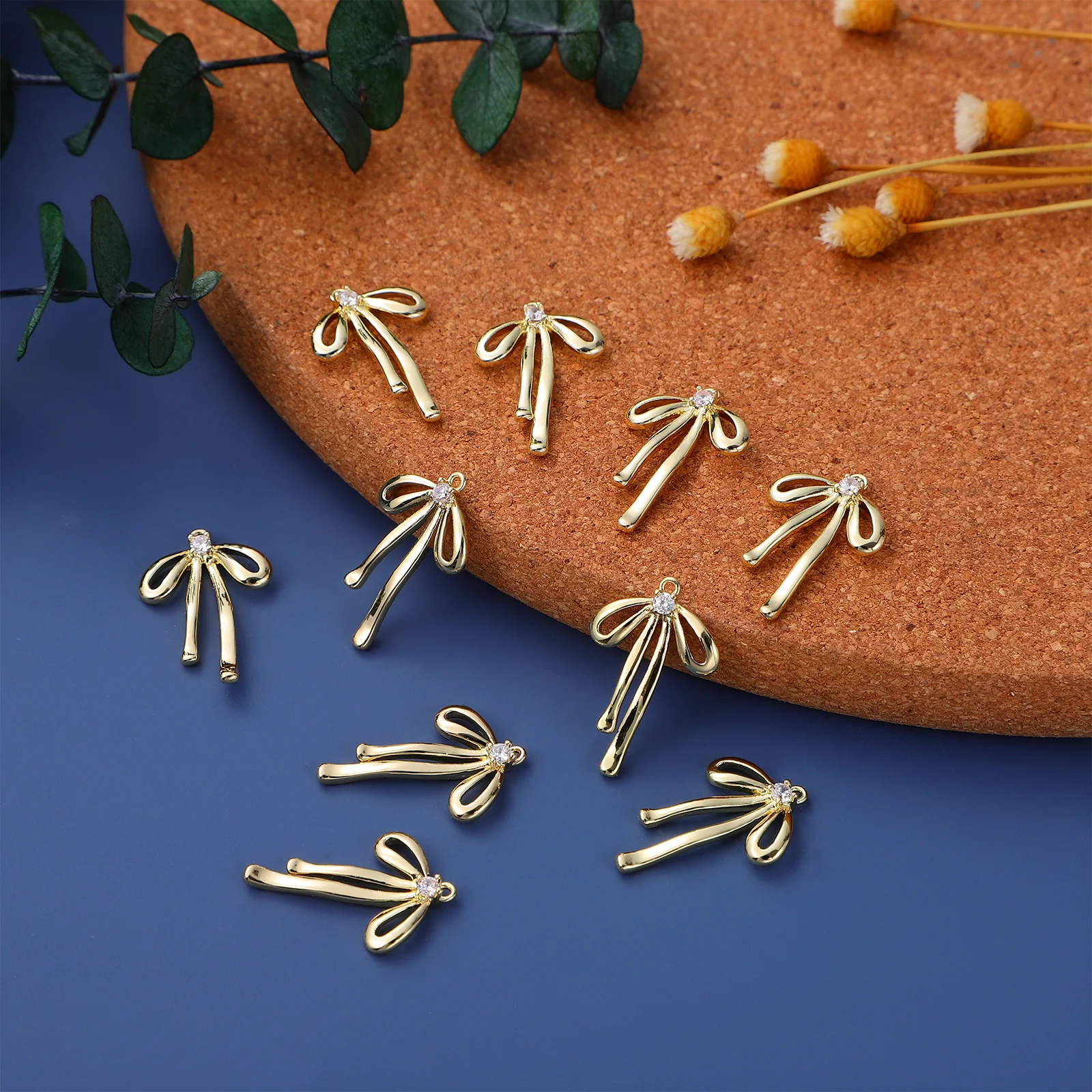 

10Pcs Rhinestone Bowknot Charms Jewelry Pendants for DIY Jewelry Making Accessories Bow Charms Bow Pendants Necklace Pendent