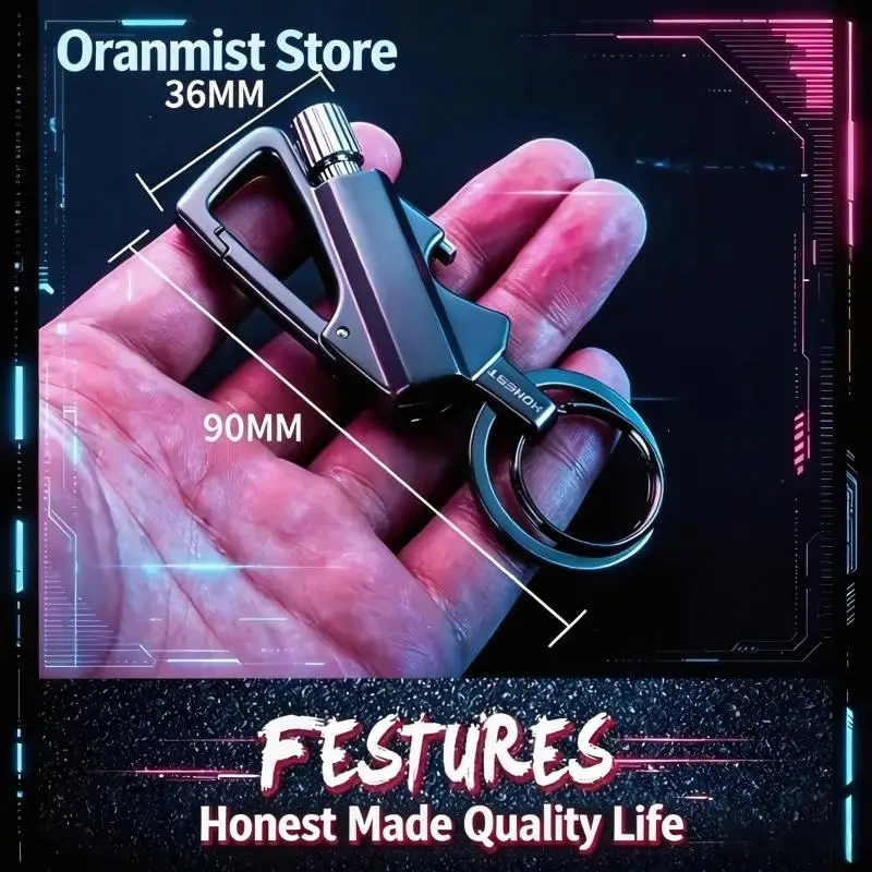Multifunctional Metal Permanent Match Lighter Carabiner Keychain, Refillable  Windproof Ignition Fire Starter Portable O