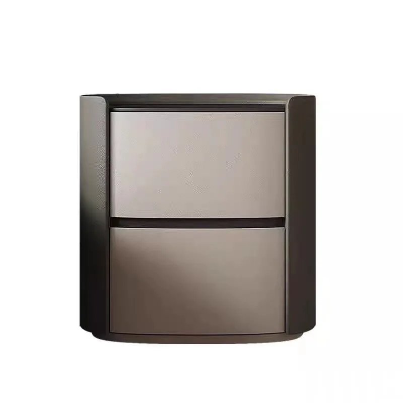 

Italian minimalist solid wood bedside table modern simple light luxury high-end rock slab bedside table