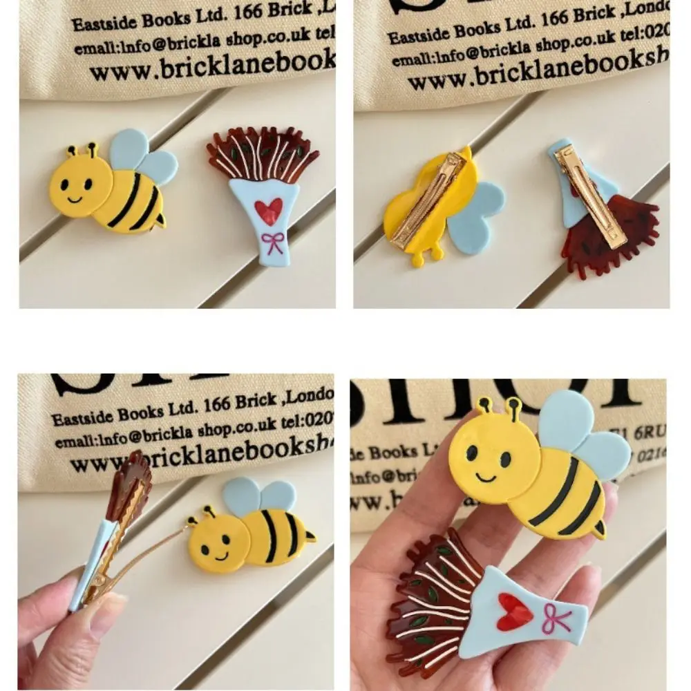 الفاكهة الكرتون الحيوانات مشبك شعر مشبك الخضار حمض الخليك زهرة دبوس الشعر أغطية الرأس الكورية نمط توليب منقار البط كليب السفر