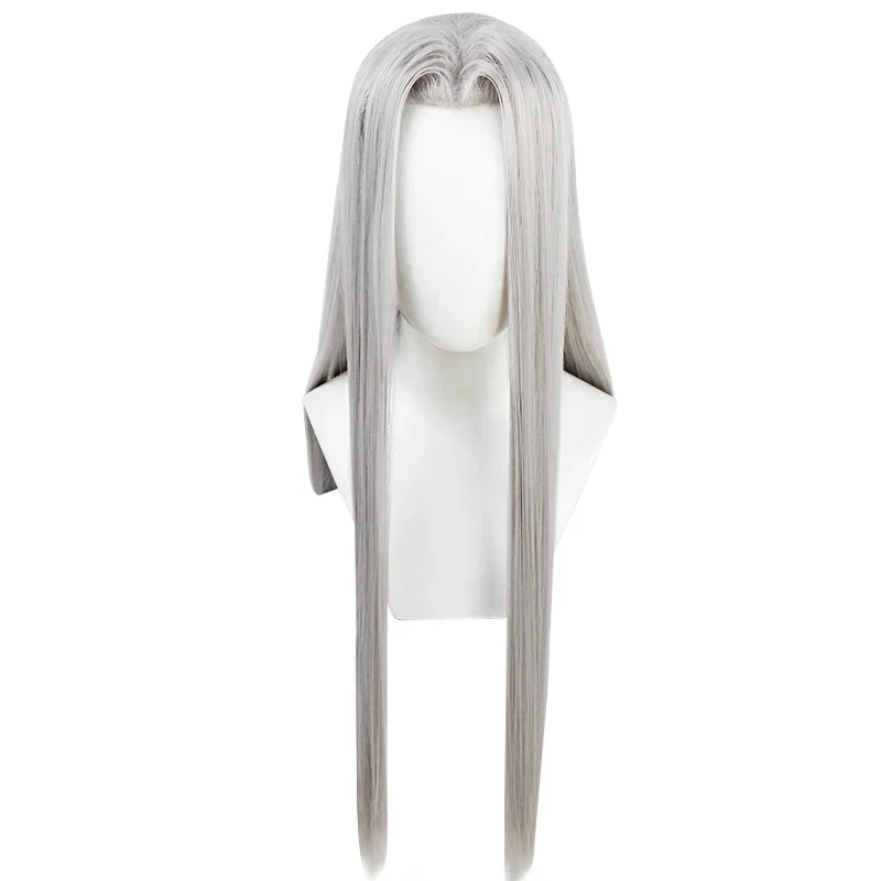 Silver Long Sephiroth Wigs Heat Resistance Fiber Men's Game Synthetic Hair Cosplay Costume Wigs