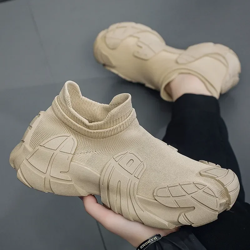 Man Casual Sneaker Knit Khaki Stylish Original Deals Fashion All Brands Summer Sale Gym Light on Sports Shoes for Men