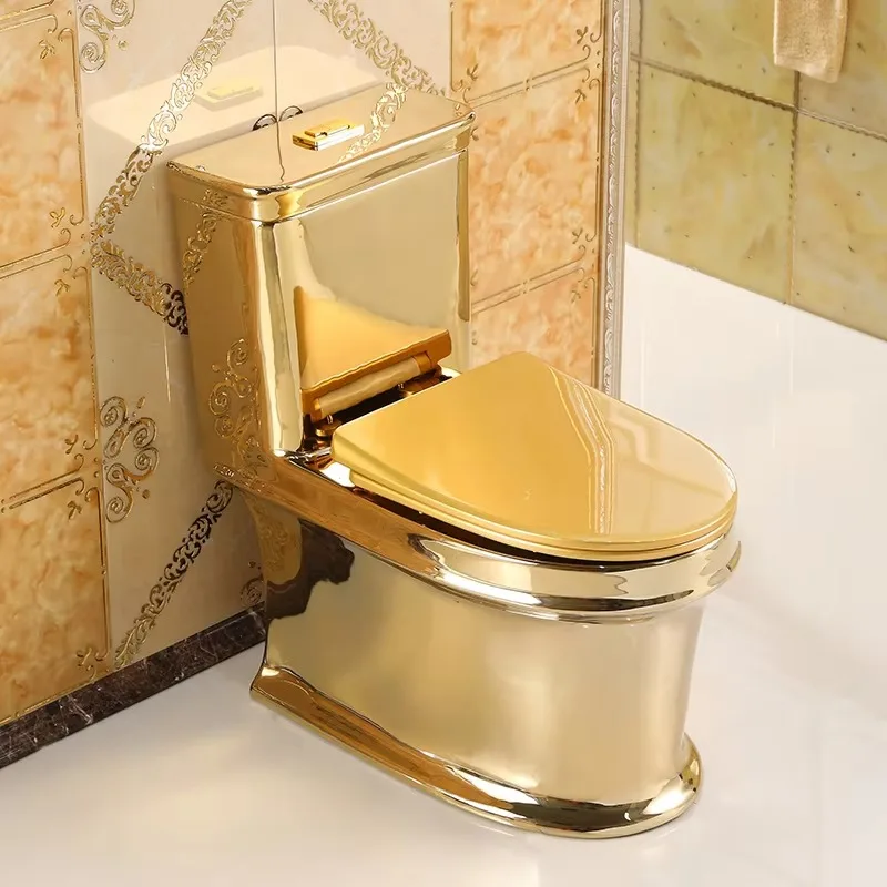 China Sanitary Ware S Trap Ceramic Bathroom Golden Wc One Piece Toilet