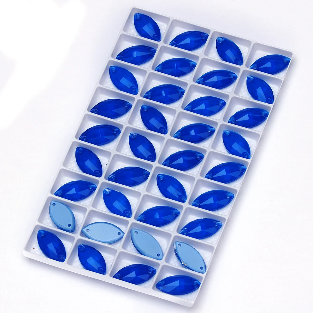 PUBRILEX Neon Flachboden-Strasssteine zum Aufnähen, Glas-Navette, DIY-Näh- und Bastelzubehör, Kristalle für Handarbeiten und Kleidungsdekoration – Detail 6