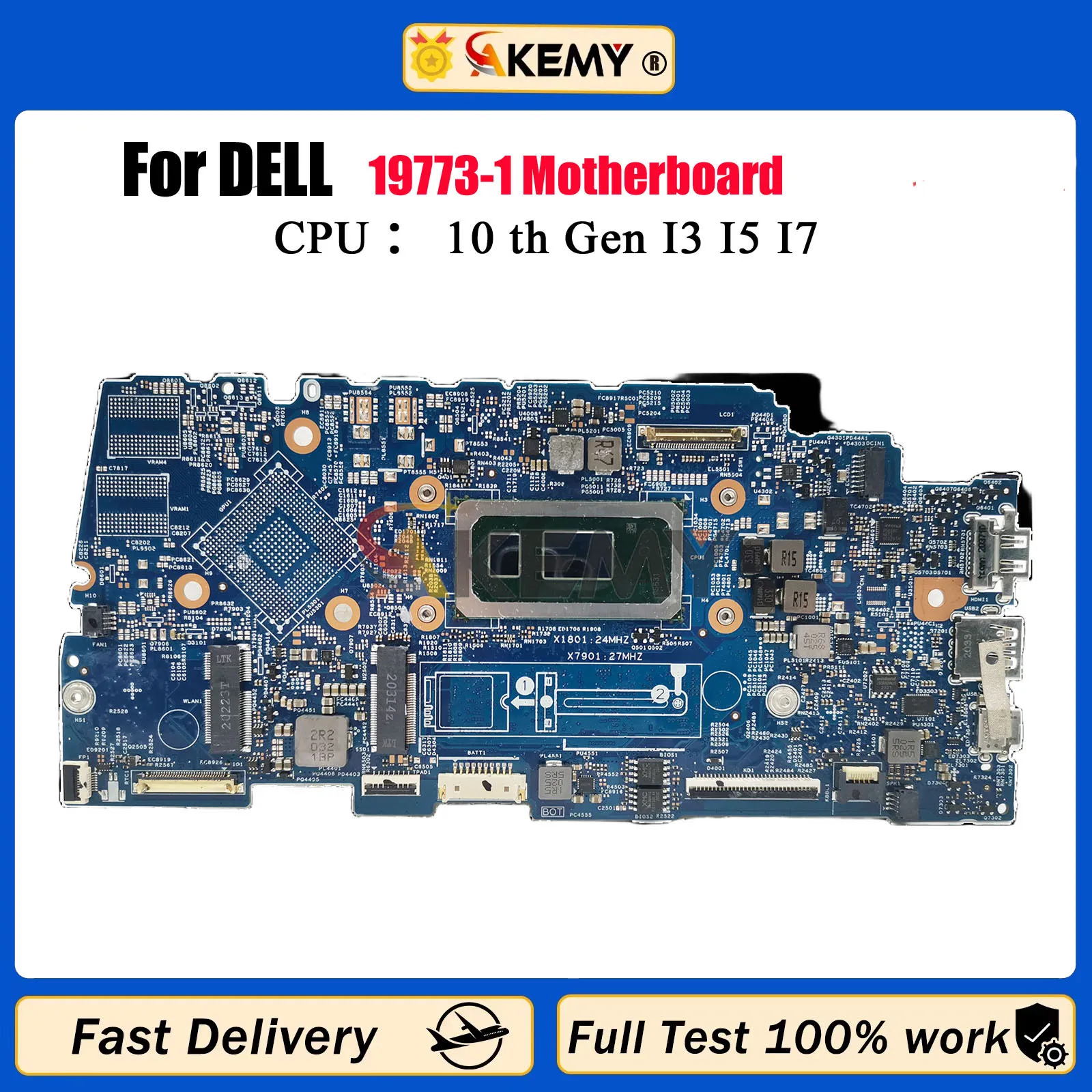

For Dell Inspiron Vostro 5300 Laptop motherboard with i3 i5 i7 19773-1 0X4C7V 00HTT8 0XHCN2 0V499Y Mainboard 100% Tested