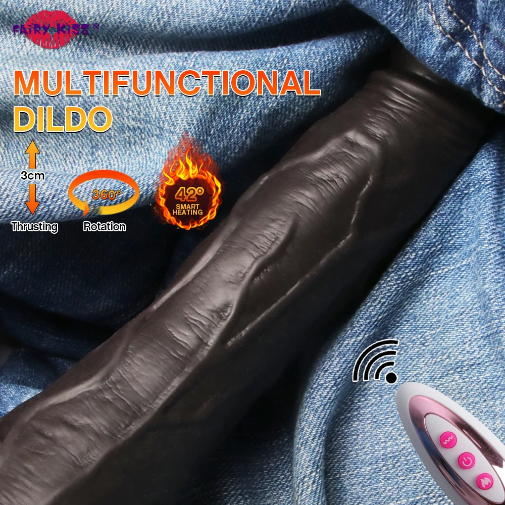 Realistic Telescopic Big Penis Vibrator For Women Silicone G-Spot Clitoris Stimulator Remote Control Masturbator Adult Sex Toys