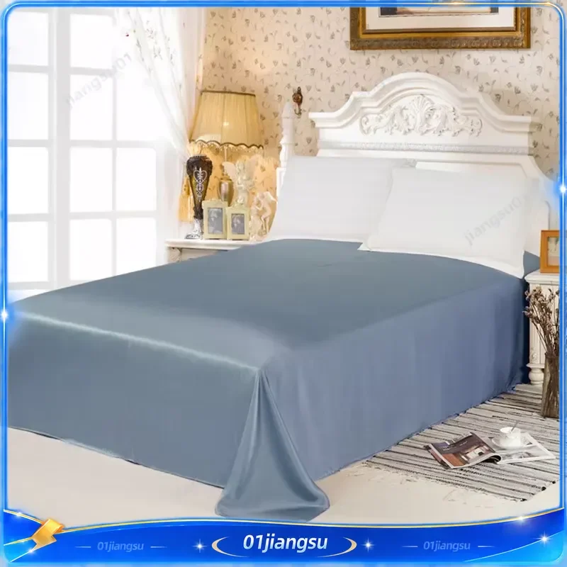 22mm 100% Mulberry Silk Flat Sheet Single Piece Heavyweight Solid Color Bedding Luxury Soft Smooth Custom Size Available High
