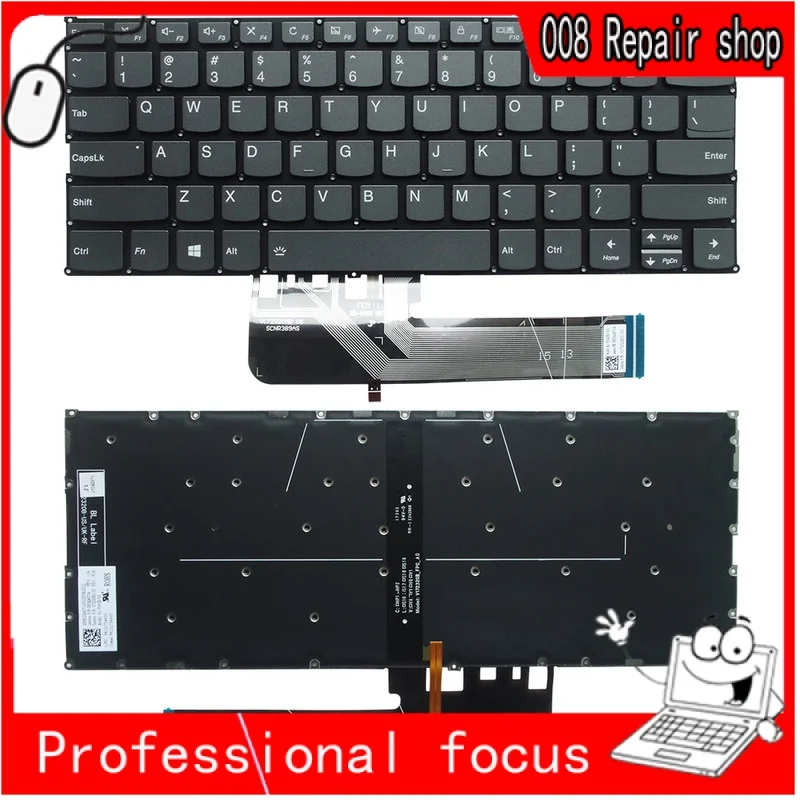 New US Keyboard backlit for Lenovo Ideapad S540-14IWL K4-IWL C340-14IWL 14API C740-14 K3-IWL K4e-IML K4e-IML Flex14 81SQ 530-14