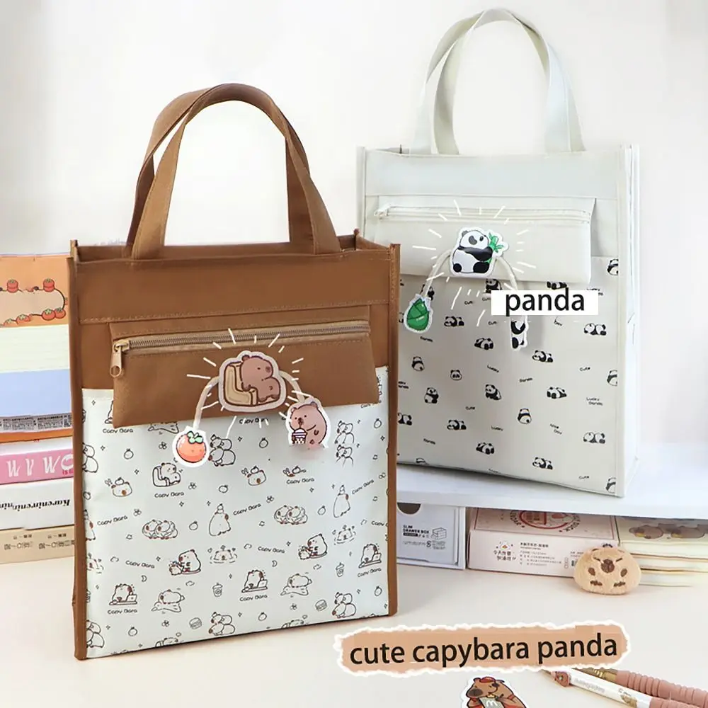 5 Schichten Einkaufstasche Capybara Panda Seite Mesh Tasche Tutorial Tasche große Kapazität hält 20 Bücher Kunst Aufbewahrung tasche