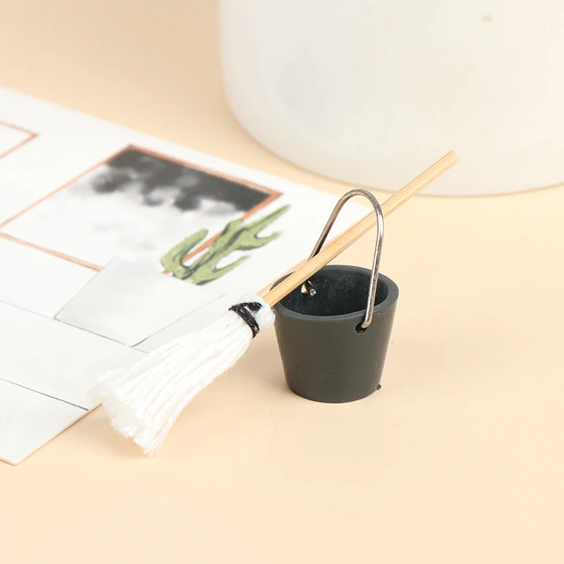 دمية مصغرة الراتنج حديقة المطبخ ممسحة دلو ، التظاهر اللعب الأثاث ، ألعاب لطيف ، الهدايا الإبداعية الهدايا ، الهدايا الكلاسيكية ، 1:12 ، 1 Set