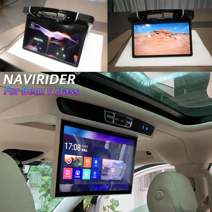 15.6'' Roof Screen Remote Control Ceiling Monitor For Mercedes Benz V260 V260L V Class Android Multimedia Video Player Mirror