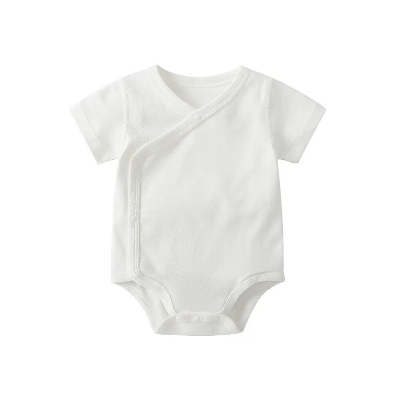 0-3 Months Newborn Baby Onesies Solid Color Cotton Bodysuit Slant Open Button Soft Infant Casual Bebe Clothes For Baby Boy Girl