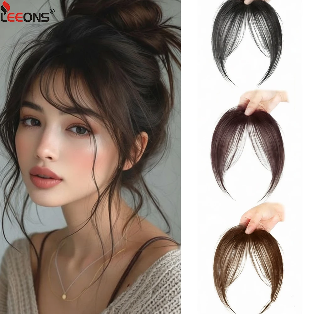 3D Synthetic Bangs Hair Clip in Bangs Fringe With Temples Hairpieces for Women Hair Bangs Extension for Daily Wear
