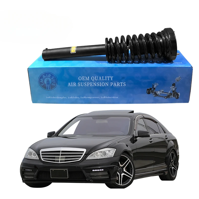 W221 S-Class 2007-2012 One Pair Steel Front and Rear Air Spring to Coil Spring Shock Conversion Kit Set