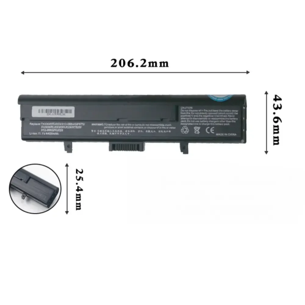 For XPS M1530 0RN887 0RU028 0T330 0TK330/362/363 0TX363 0XT816/827/828 computer Laptop battery 3