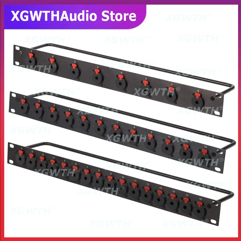 

Patch Panel 19 inch 1U Cabinet 6.3 Panel D Type Socket Audio Video Cable Large Three Core Audio Seat