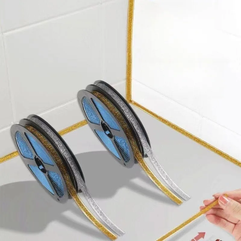Self-Adhesive Tile Gap Tape Kitchen Bathroom Mildewproof Waterproof Beautiful Seam Tape Wall Floor Gap Line Decor Strip
