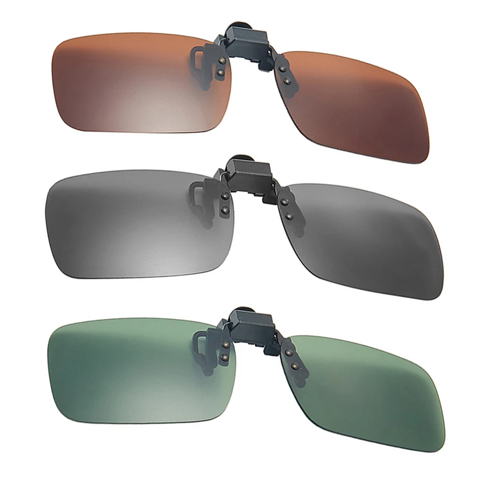 

3 Pcs Polarized Sunglasses Clip Fashionable Colors UV Protection Metal Alloy Full Frame Fit Outdoor Glasses Accessories