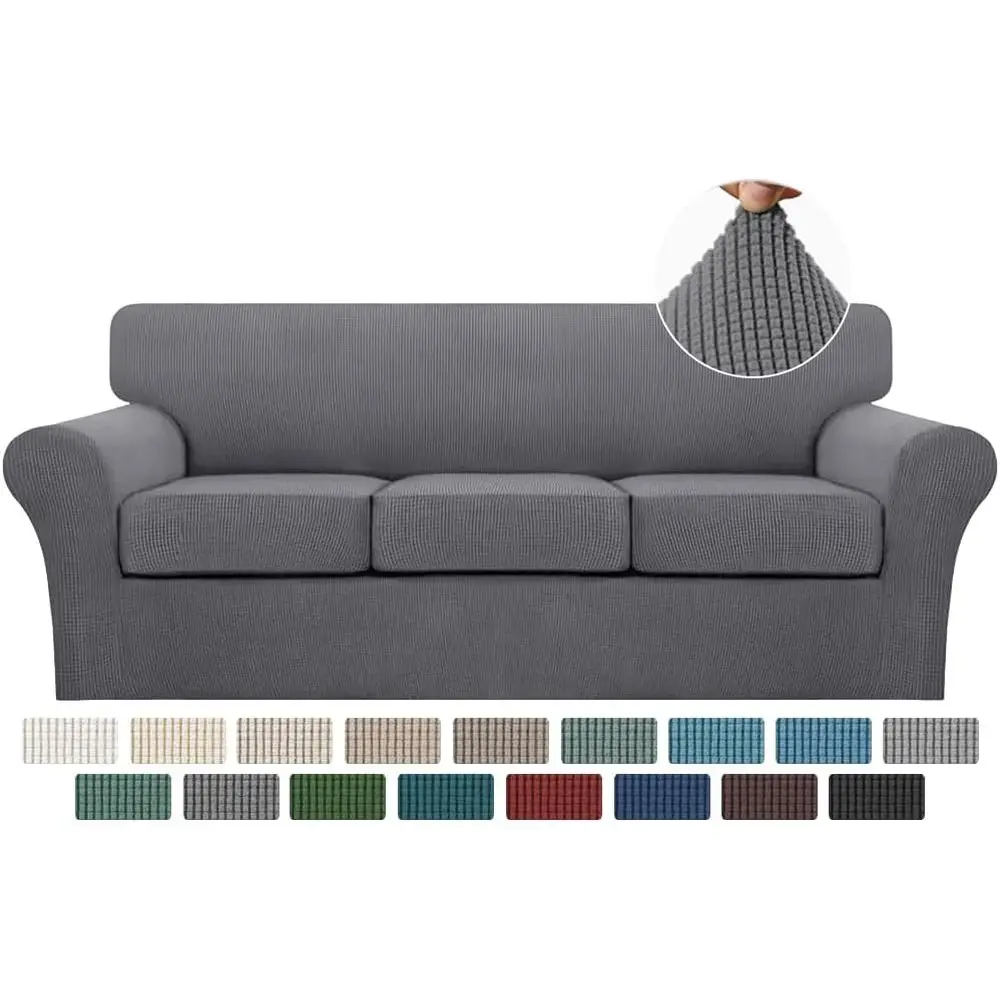 

Turquoize 4 Piece Soa Covers or 3 Cushion Couch Soa Slipcover Sot Couch Cover or Dogs-Washable Soa urniture Covers with 3 Indivi