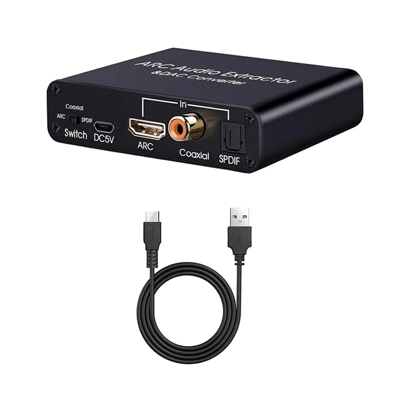 WHYY-192 кГц ARC аудиоэкстрактор ЦАП цифровой аналоговый аудиоконвертер ARC Tooptical/SPDIF коаксиальный стерео L/R 3,5 мм
