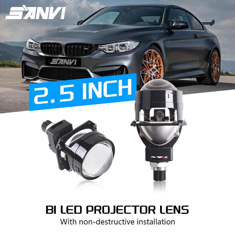 SANVI nuevos Chips duales 2,5 pulgadas S18 Bi lente de proyector LED con lámpara automática H1 H4 H7 HB3 HB4 Hella G5 3R faro accesorio de coche