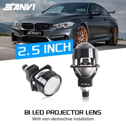 SANVI 새로운 듀얼 칩 2.5 인치 S18 Bi LED 프로젝터 렌즈 (자동 램프 포함) H1 H4 H7 HB3 HB4 Hella G5 3R 헤드 라이트 자동차 액세서리