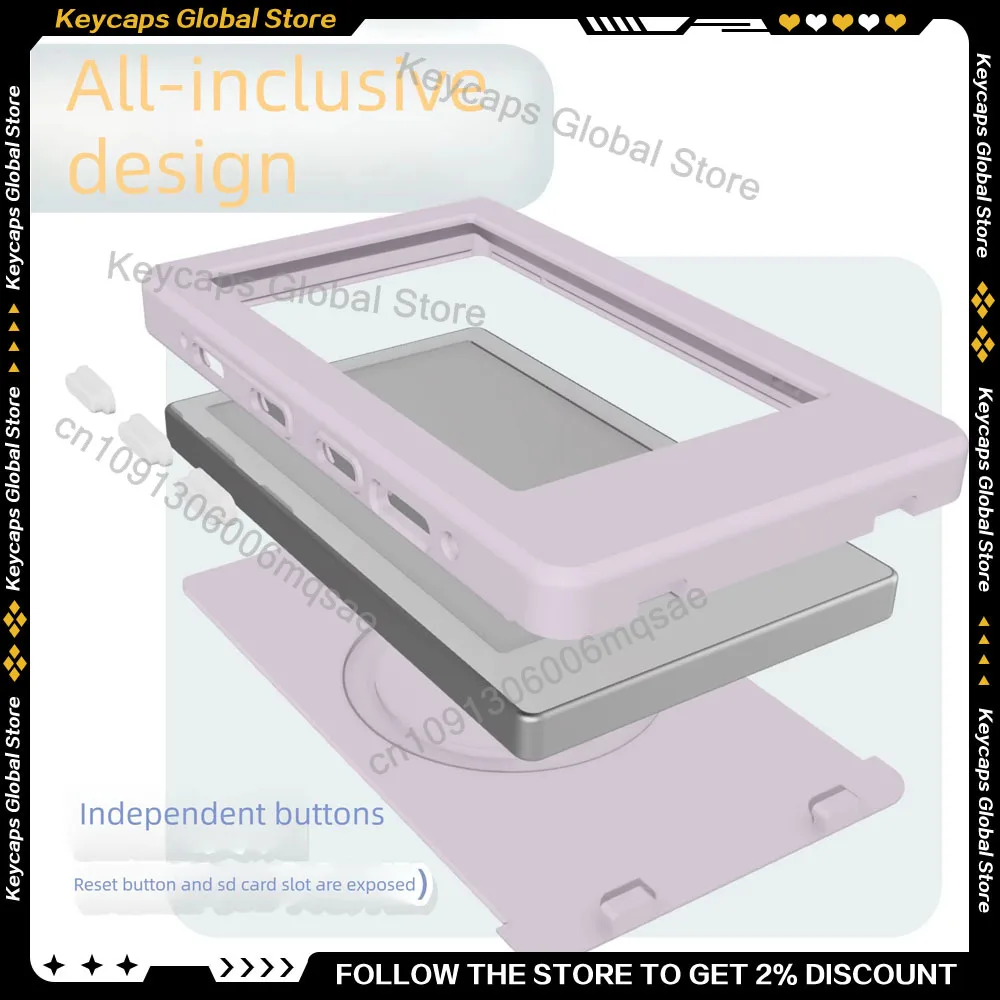 For Murphy M4 CNC All-inclusive Protective Case PLA 3D Print Electronic Paper Book Ink Screen Sliding Rail+buckle Design Shell