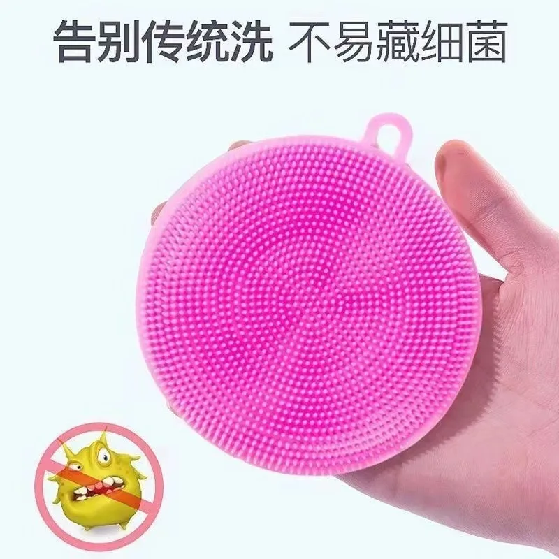 Multi-purpose Silicone Dish Scrubber, Food Grade Silicone Cleaning Pad, Non-stick Oil Dish Washing Brush, Heat Resistant Trivet Mat for Kitchen Washing Pot Bowl Fruit Vegetable