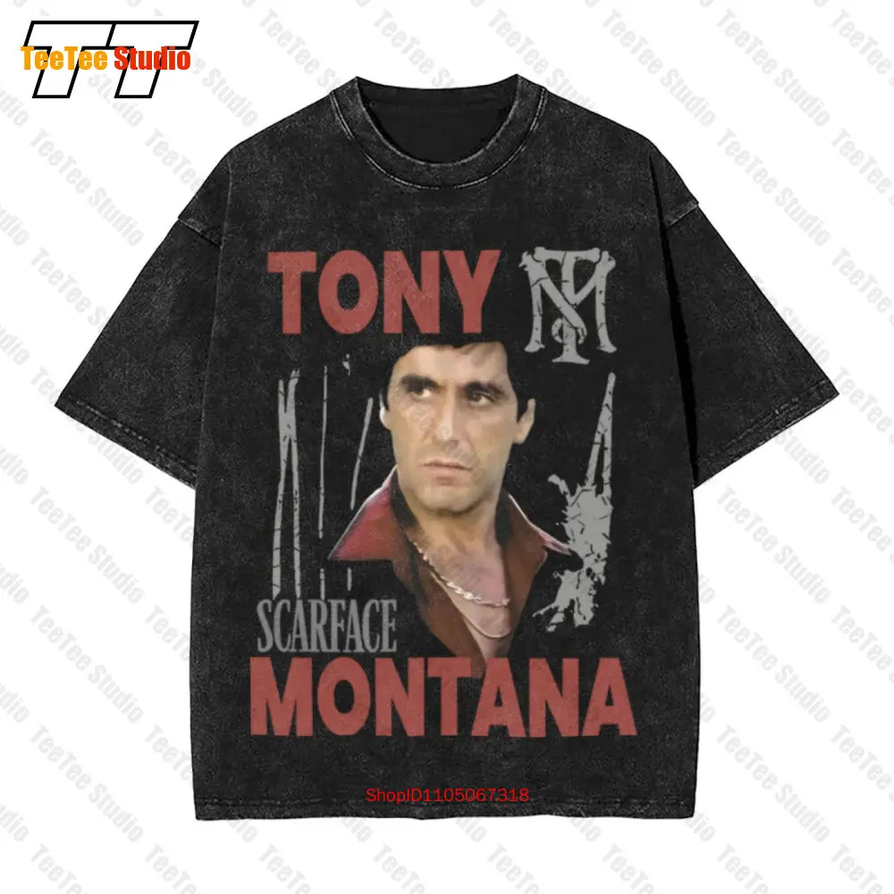 

Лицо со шрамом Tony Mob Mafia Al Pacino Tony Montana Винтажная футболка большого размера MVLH